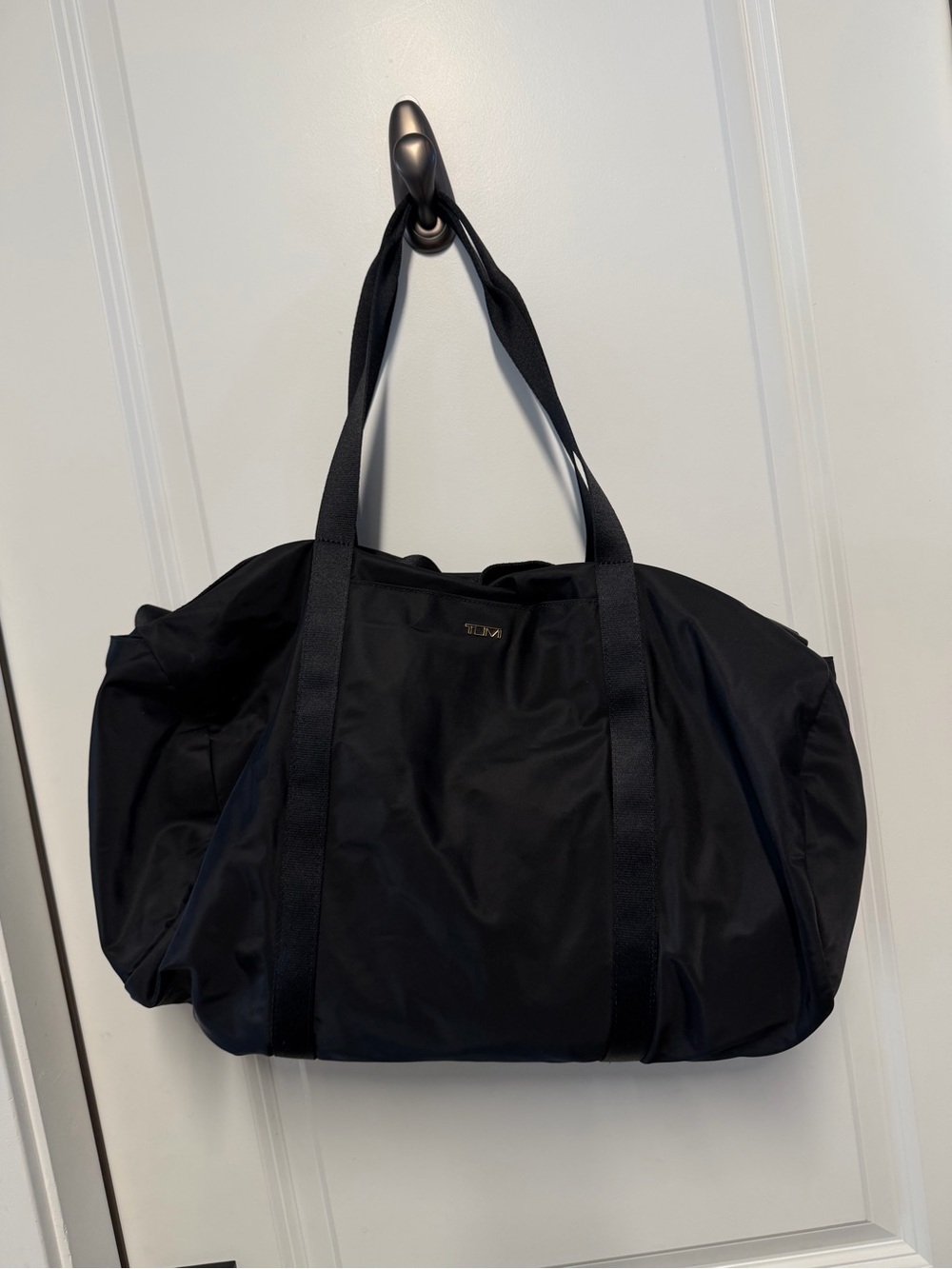 TUMI Black Nylon Weekender Duffel Travel Bag Carry-On Shoulder Strap